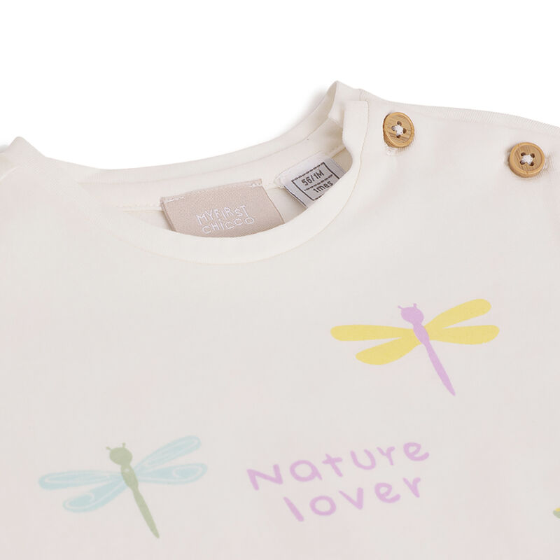 Girls White Printed Short Sleeve T-Shirt image number 2